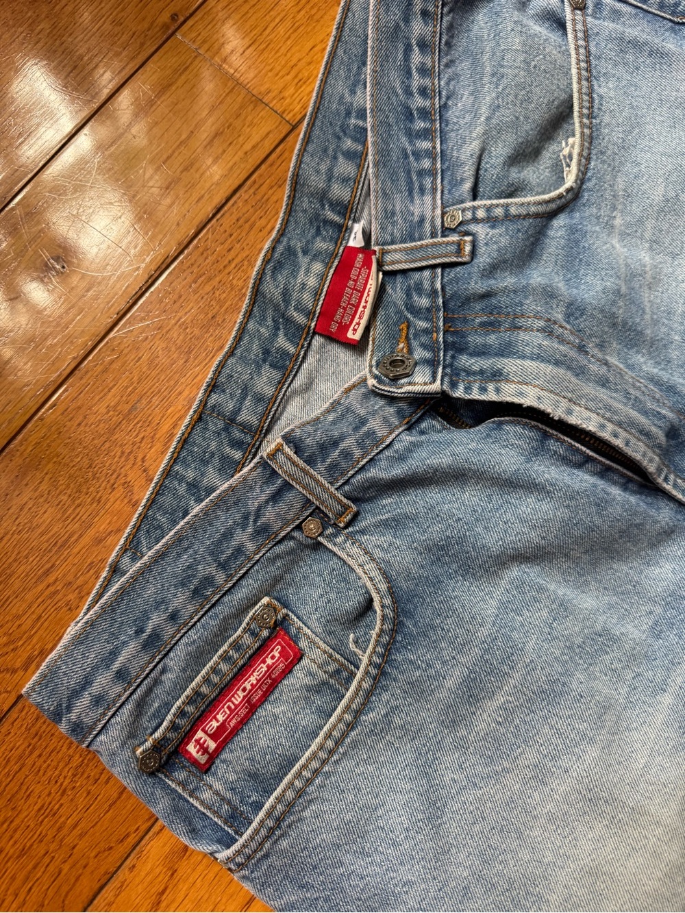 Alien Workshop AMS USA Made Vintage Light Wash Straight Leg Jeans 34x32 - Picture 3 of 9
